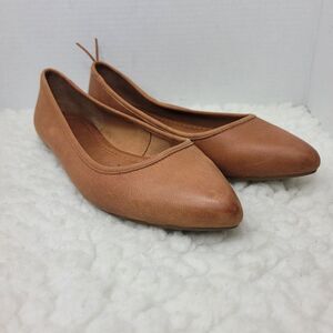 Frye Regina Women's Ballet Flat Size 8.5 Cognac Leather Pointed Toe Shoes